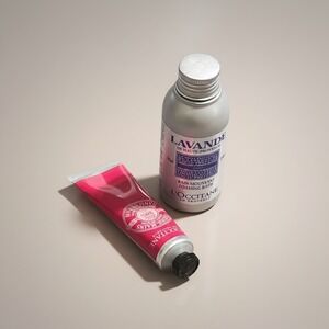 L'Occitane Lavender Foaming Bath 3.4oz & Shea Butter Hand Cream 1oz Set New